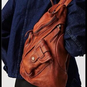 Free people we the free cognac sparrow convertible sling bag backpack